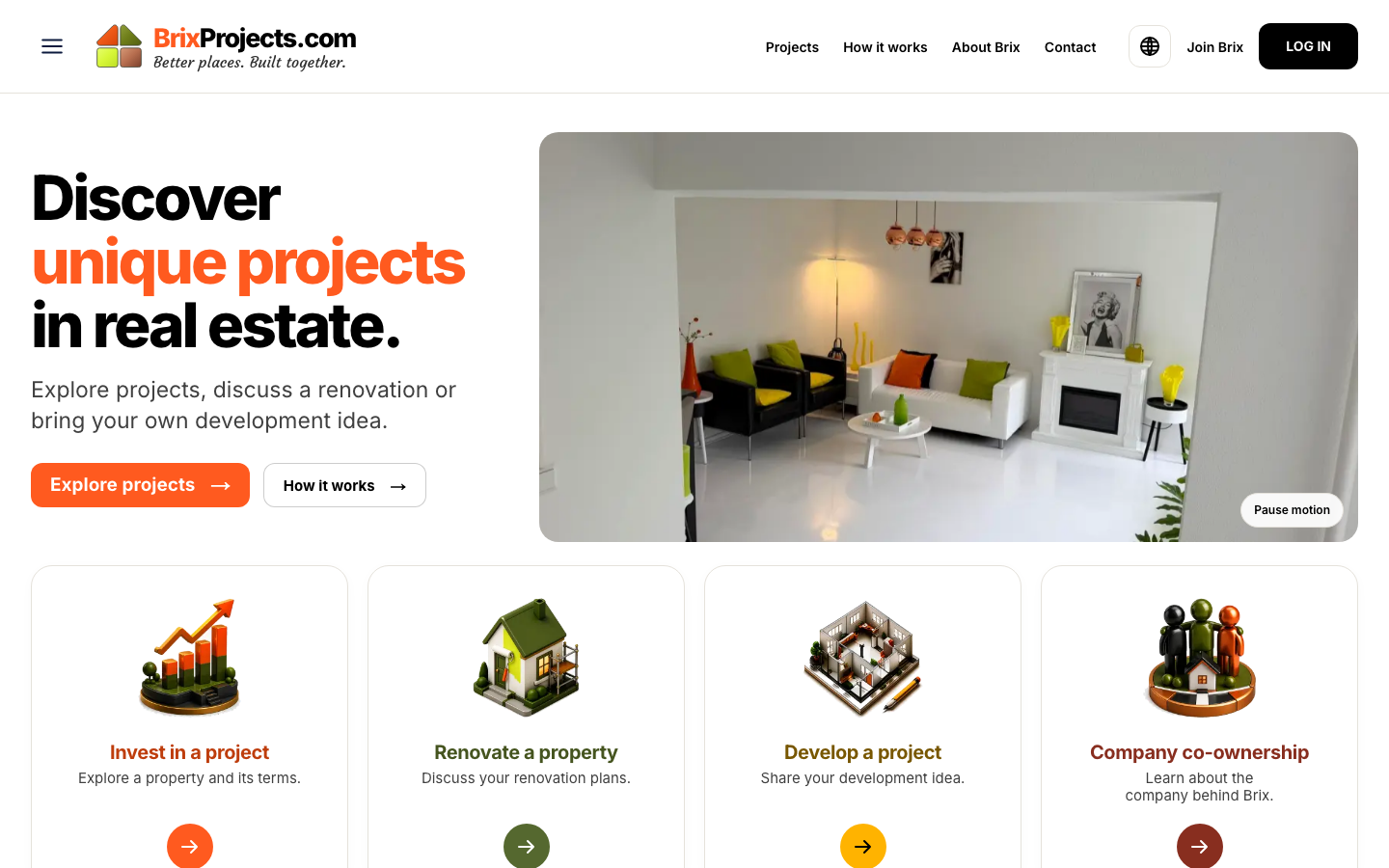 Current BrixProjects website preview